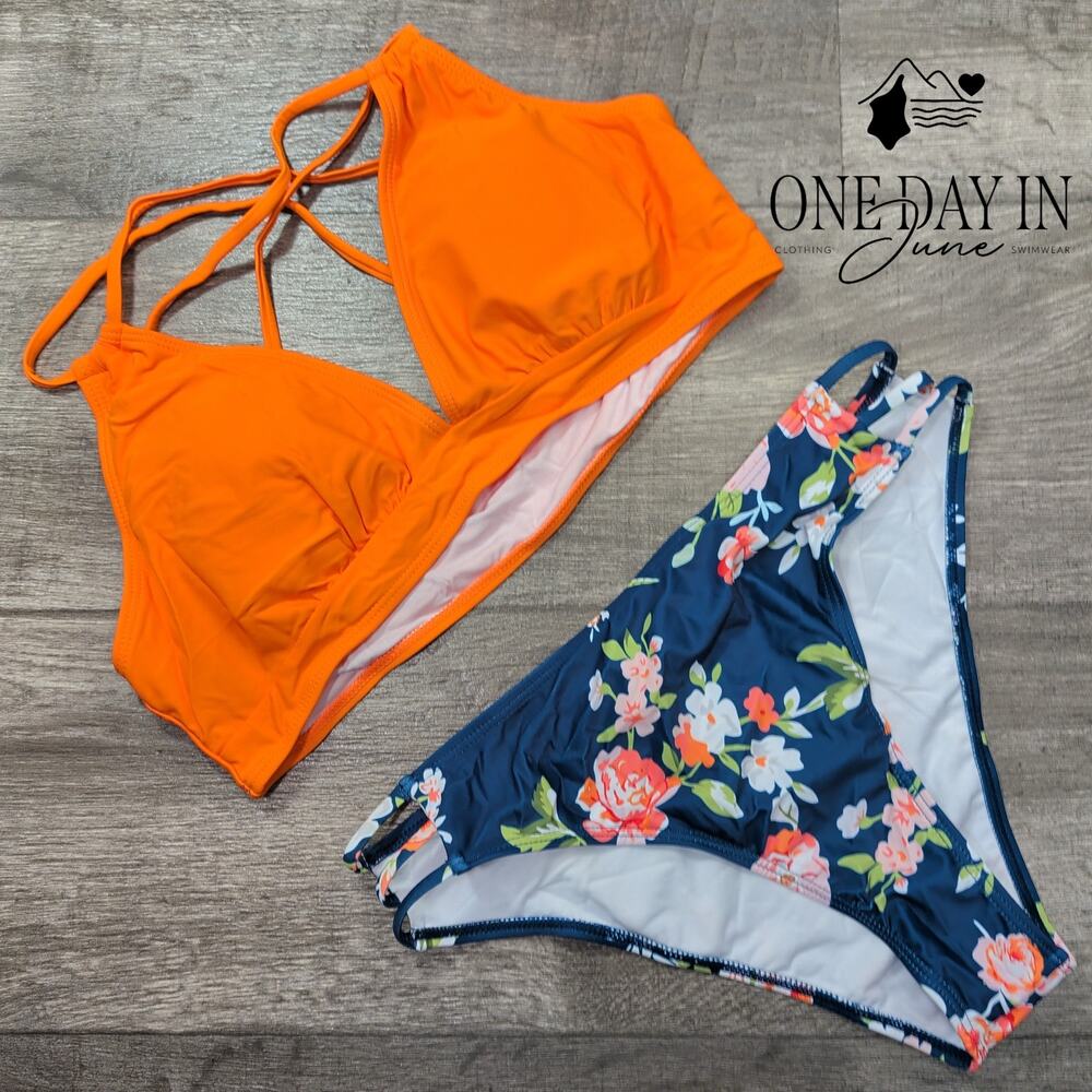 Aleumdr Floral Bikini Swimsuit Size L